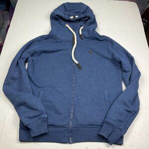 Kazane Mens Full Zip Hoodie Blue Long Sleeve Hooded Sweatshirt Jacket LARGE